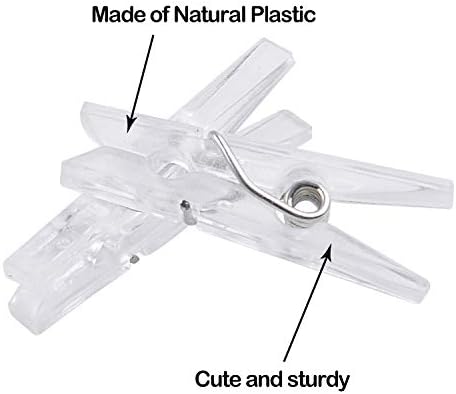 מיני ברור פלסטיק יתדות, 200 חתיכות רב תפקודי מיני שקוף פלסטיק תמונה נייר פג סיכות קרפט קליפים,