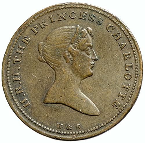 1817 1817 אנגליה בריטניה החזרת הנסיכים שרלוט מוו מטבע טוב