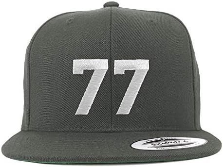 טרנדי הלבשה חנות מספר 77 לבן חוט רקום שטוח ביל סנאפבק בייסבול כובע