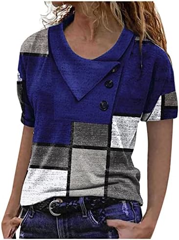 חולצות הנלי נשים של Ruziyoog 2022 סתיו אופנה V צוואר צוואר צוואר כפתורי הדפסה גיאומטריים טי
