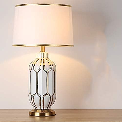 מנורת שולחן קרמיקה של זצ'אן- מנורת שולחן חדר שינה קרמיקה פשוטה נורדית נורדית מנורה מיטה ביתית מתנה