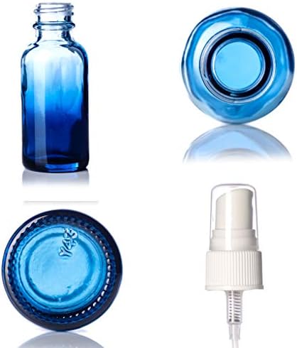1 גרם כחול זכוכית מוצלת בוסטון בקבוק עגול עם חבילה ראשונה של ריסוס לבן של 1