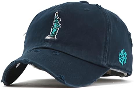 את פסל חירות ניו יורק ניו יורק לוגו בציר שטף כותנה במצוקה בייסבול כובע אבא כובע