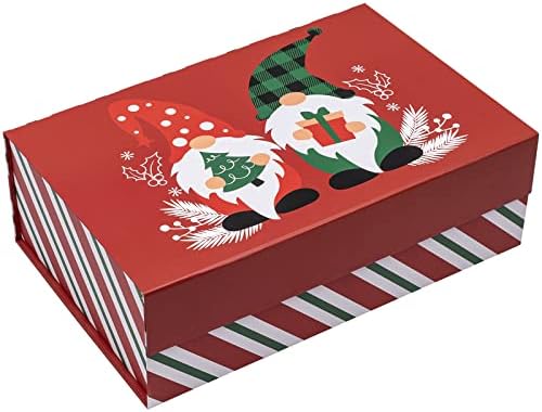 קופסת מתנה לחג המולד של Wrapaholic 1 PCS עם מכסה - 14x9x4.3 אינץ