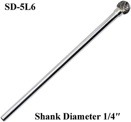 SD-5L6 Tungsten Carbide Burr התארך קובץ סיבוב צורה כפול חתוך כפול עם 1/4''shank למקדחת מטחנת Die