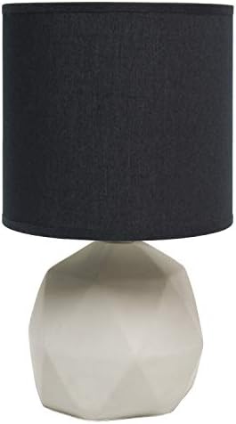 עיצובים פשוטים LT2060-BLK מנורת שולחן בטון גיאומטרי, שחור 6.3 L x 6.3 W x 10.6 H