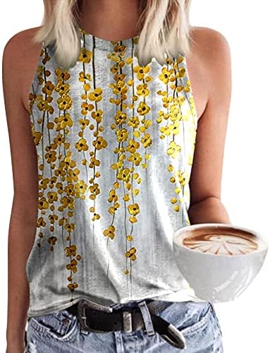 מיאשוי חולצות אימון 3 חולצות לנשים עם צווארון עגול ללא שרוולים גופיות הדפס קיץ מזדמן רופף בסיסי חולצות נשים