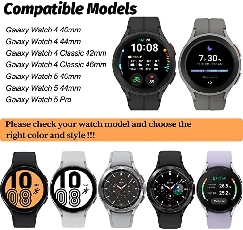 ZPJPPLX Galaxy Watch 4 להקות לאנשי עסקים, ללא פער רצועות מתכת נירוסטה מוצקה עבור סמסונג גלקסי שעון 4 & 5