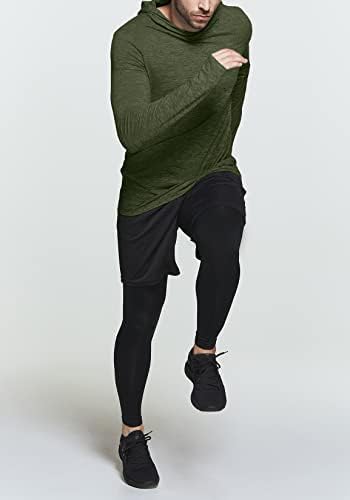 גברים של ארוך שרוול ריצה הסווטשרט, קל משקל ספורט סווטשירט, פעיל ביצועים סלעית סוודר חולצות