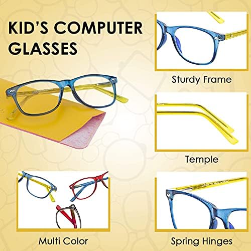 אופטיקס 55 כחול אור חסימת משקפיים בנות & בנים / אנטי לחץ בעיניים כחול אור משקפיים ילדים מחשב משחקי