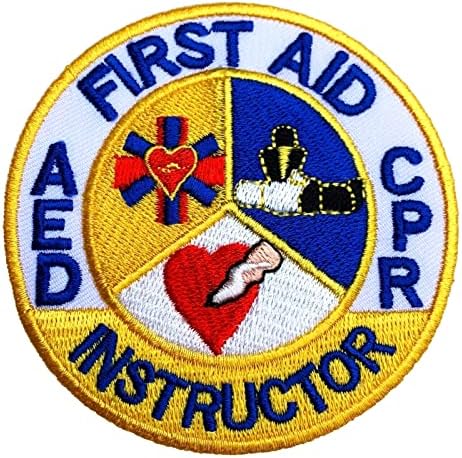 עזרה ראשונה AED מדריך החייאה מדריך ברזל רקום או תפור על גלאי חולצת ז'קט תיק אפליקציה DIY