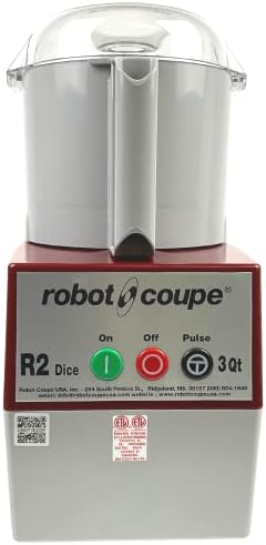 רובוט קופה R2 קוביות מזון רציף מעבד מזון מעבד מזון עם קערת פוליקרבונט 3 ליטר, אפור, 120 נטפים