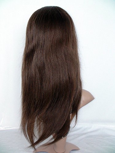 זול 22 מלא תחרה שיער טבעי פאות עבור אפריקאי אמריקאי נשים מונגולי בתולה רמי שיער טבעי טבעי ישר צבע 4