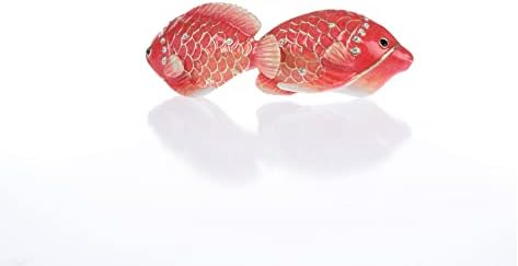 קופסת תלת -תכשיט דגים אדומה של פברג