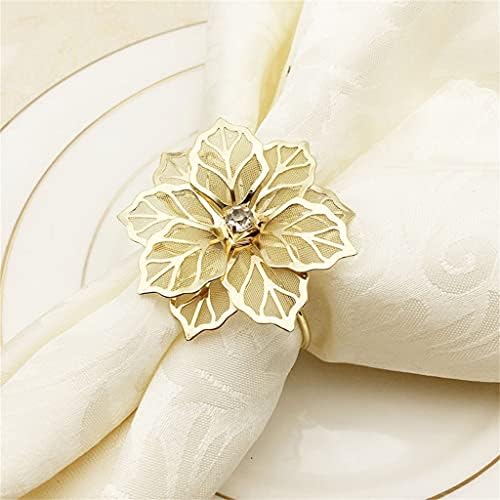 WODMB 10 יחידות עיצוב פרחים מפיות מפיות טבעות מתכת זהב אבזם מפית מפית מפית טבעת מלון מסעדת מסעדה מסיבת