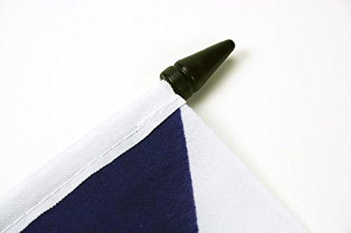 דגל AZ דגל שולחן קטאר דגל 5 '' x 8 '' - דגל שולחן קטארי 21 x 14 סמ - מקל פלסטיק שחור ובסיס