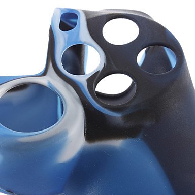 מארז עור סיליקון מעשי של Gengbilin9 ו -2 אחיזות במקל אגודל כחול עבור PS4