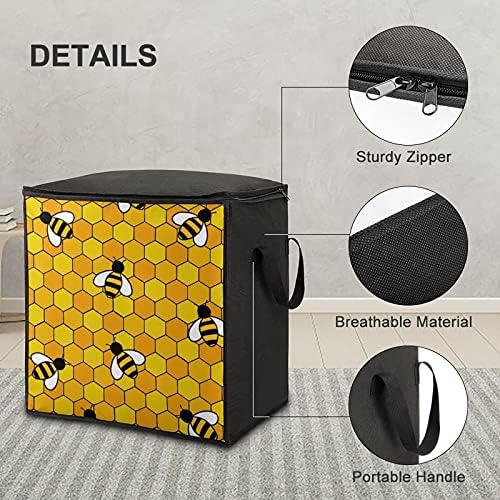 דבורי דבש דבש שקית אחסון גדולה מארגן קופסת רוכסן על גבי כרית בגדים שמיכת כריות
