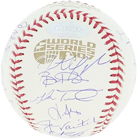 2007 בוסטון רד סוקס אלוף העולמי של אלופי העולמי חתמה על W.S. בייסבול שטיינר COA - כדורי בייסבול עם חתימה