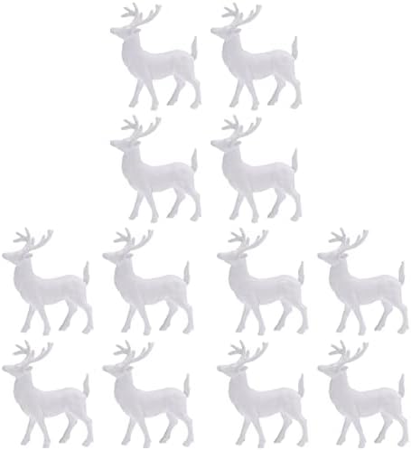 RFME 12 יחידות צבי לבן לוח מחוונים לחג המולד פיות איילים איילים ביתיים מתנות עוגת פסלון כדור דמות חג