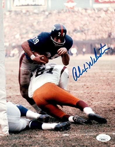 אלכס וובסטר חתום על חתימה 8x10 ענקיות צילום פעולת צבע JSA AB54812 - תמונות NFL עם חתימה
