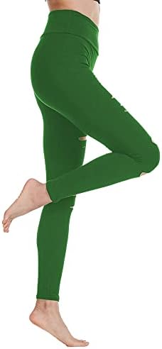 מכנסי יוגה במותניים גבוהות של Foxwish גזרת חותלות רזות לקרועות לנשים סופר רכות ונוחות