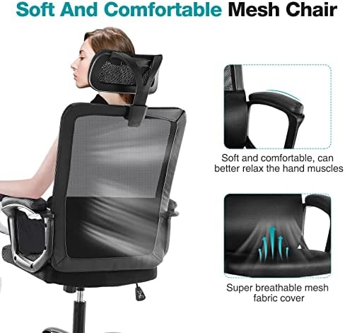 בית משרד כיסא ארגונומי שולחן מחשב כיסא רשת גבוהה חזרה מתכוונן גובה מנהלים משימה כיסא עם תמיכה המותני,