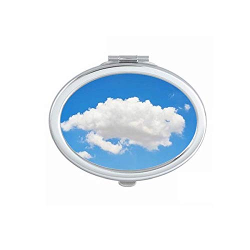 כחול שמיים שמש לבן עננים מראה נייד לקפל יד איפור כפול צד משקפיים
