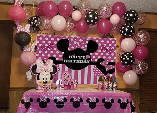 7 * 5 רגל ורוד עכבר רקע בנות מסיבת יום הולדת קישוטי קריקטורה עכבר מסיבת יום הולדת צילום רקע תינוק מקלחת תא צילום