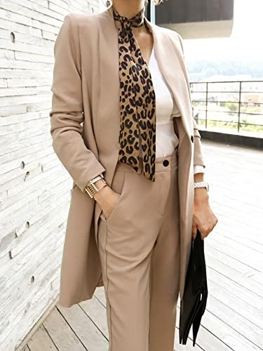 Hsqibaoer קוריאני 2 חתיכות חליפות משרד נשים גברת טמפרמנט ז'קט מעיל חגורה רשמי של בלייזר מכנסיים מכנסיים סט תלבושת