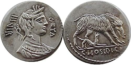 כסף עתיק רומי מטבע חוץ עותק כסף מצופה הנצחה מטבע יואן 27 יואן צמד רומי מטבע חוץ עותק כסף זיכרון