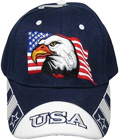 סחר רוחות מנופף ארהב אמריקאי קירח נשר לבן ביל חיל הים כחול רקום כובע כובע679 כובע