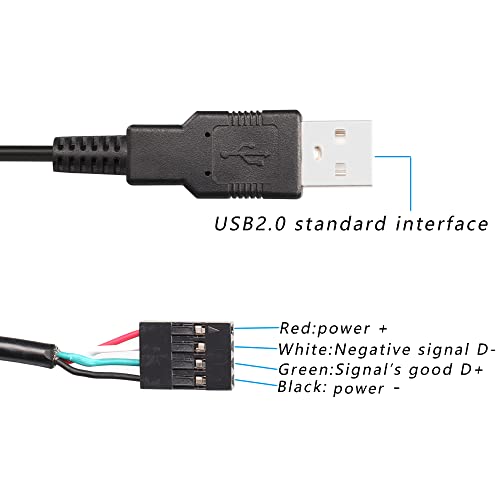 Pngknyocn 4pin כותרת נקבה של לוח האם לכבל מתאם USB, 2 חבילות USB 2.0 סוג A זכר לדופונט 4 כבל כבלים של לוח האם נקבה