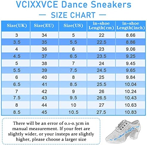 VCIXXVCE לנשים לליטי ריקוד לטינית נעליים סגורות אולם נשפים ריקוד נעל נעליים נושמות נעלי ביצועים של ריקוד סלסה