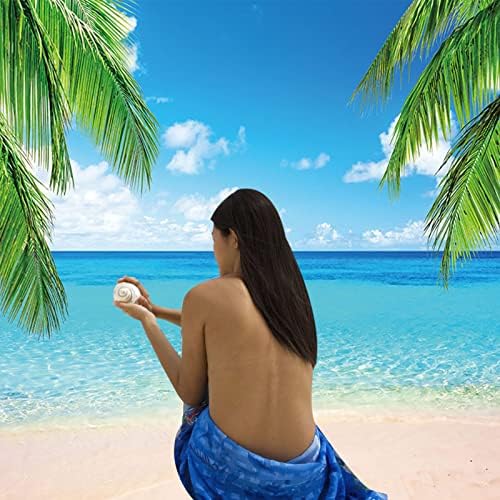קיץ חוף ים אי עצי דקל תמונה כחול שמיים עננים לבנים צילום תפאורות 6 * 6 רגל הוואי מסיבת בריכה טרופי