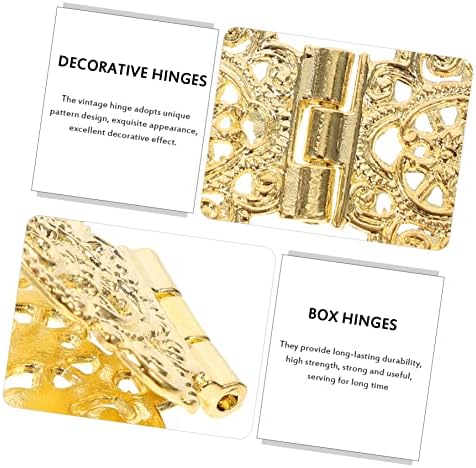 Doitool 100 PCS ארון מעץ HASP ציר וינטג 'תכשיטים דקורטיביים דקורטיביים מגירת עץ מיני מלאכות רטרו אביזרי זהב
