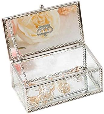 Golandstar Crystal Crown תיבת תכשיטים מארגן אחסון מארגן איפור אביזרים מחזיק קופסאות כיס לעגיל, שרשרת, טבעת, שפתון