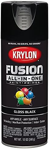 KRYLON 6 חבילה של 12 גרם K02702007 היתוך שחור כל הצבע וצבע ריסוס פריימר, מבריק