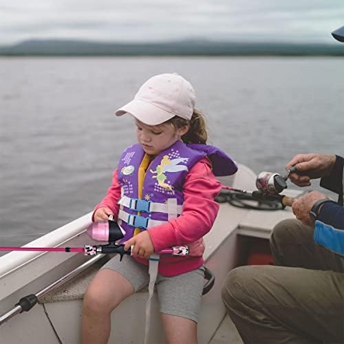 עמוד דיג של ילדים אוברפר - ערכת המתנע לדייג לילדים - עם תיבת התמודדות, סליל וטיולים לבנים, בנות, מתחילים