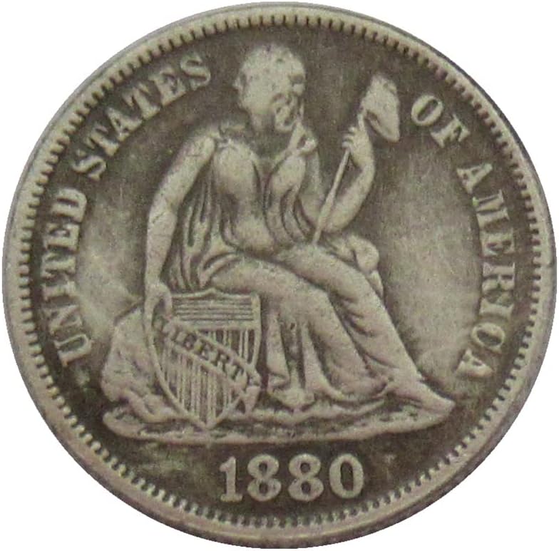 דגל אמריקאי 10 סנט 1880 מטבע זיכרון מצופה כסף מצופה