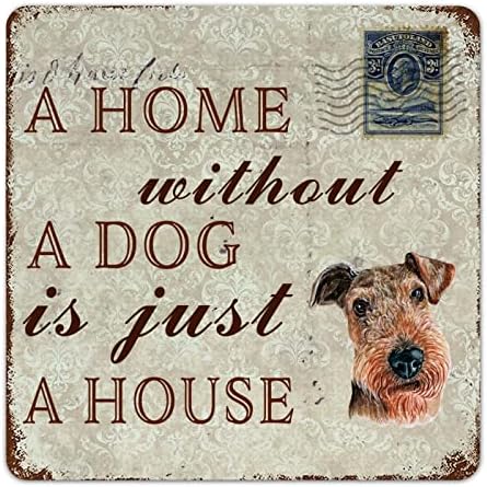 מצחיק כלב מתכת סימן בית ללא כלב הוא רק בית וולשית טרייר לחיות מחמד כלב דלת קולב עם מצחיק כלב