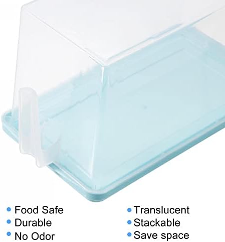 פלסטיק מזון אחסון מכולות עם ידית מכסים, מזון אחסון ארגונית טרי תיבת לגיבוב מקרר ארגונית לאחסון פירות-כחול