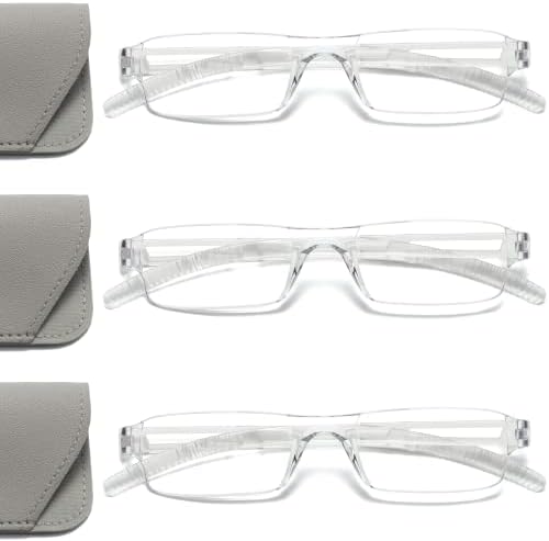 ויסנג 3 זוגות של משקפי קריאה, כחול אור חסימת משקפיים, מחשב קריאת משקפיים לגברים ונשים, אופנתי מלבני מקשה אחת