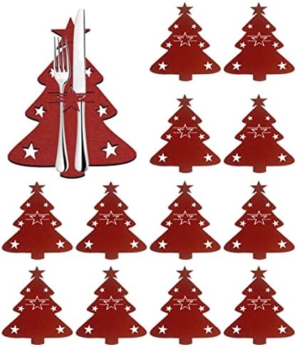 אייופליה חג המולד מחזיק סכום אדום עץ חותך מזלג כלי כסף אחסון שקיות ארוחת ערב שולחן דקור 21 * 17 סמ