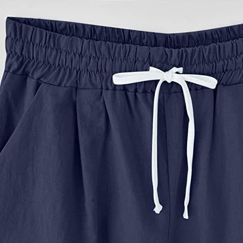 מכנסיים קצרים של נשים LMSXCT לקיץ פלוס מכנסי ברמודה מזדמנים בגודל לנשים מכנסי חוף אלסטיים עם כיסים עם