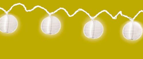 אמסקן עגול לבן פנס פטיו מחרוזת אורות, 9-רגליים