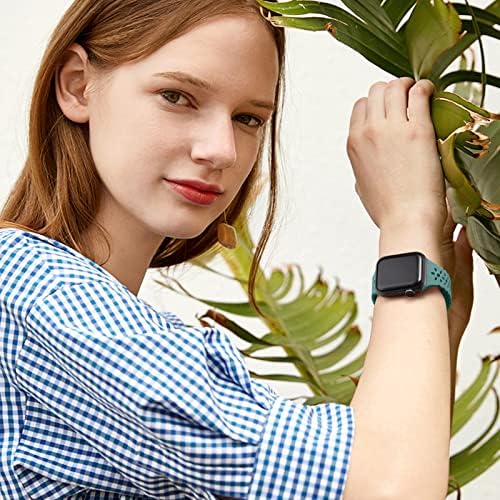 Charlam תואם להקת Apple Watch 38 ממ 40 ממ 41 ממ ילדה, להקות תחרה סיליקון רכות חלולות-אאוט רזה צמחיית כף יד ספורטיבית