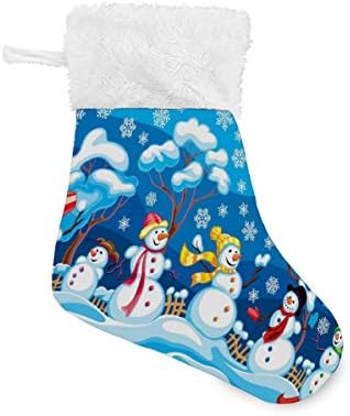 גרבי חג המולד של Alaza Winter Snowman קלאסית קלאסית קישוטים לגרביים קטנים בהתאמה אישית לעיצוב המסיבות