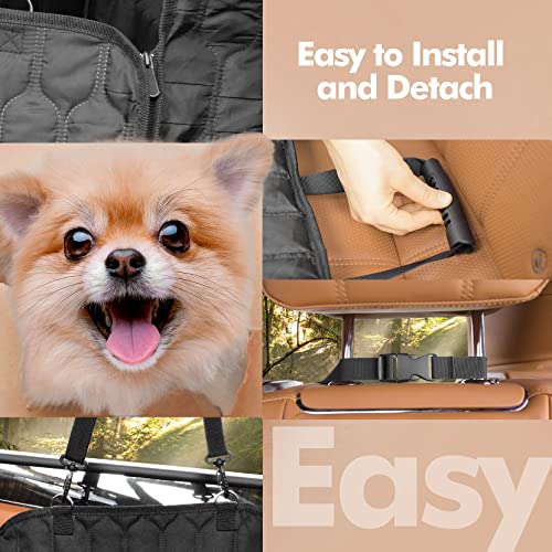 כיסוי לכלבים במושב האחורי של סלסאמי לרכב, כיסוי לכלבים עמיד בפני שריטות למושב האחורי לרכב עם חלון רשת ו