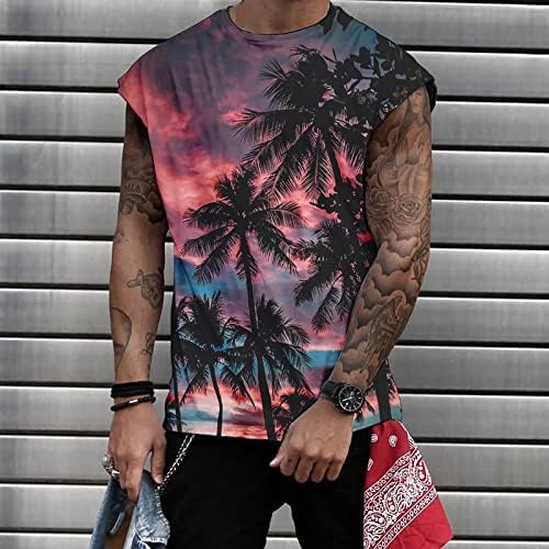 קיץ כושר חולצות גברים גברים מקרית גופיות חוף הוואי בוהו הדפסת שרוולים שרירים גדול גברים ארוך שרוול